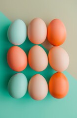 Vibrant Egg Display in 3D Rendering