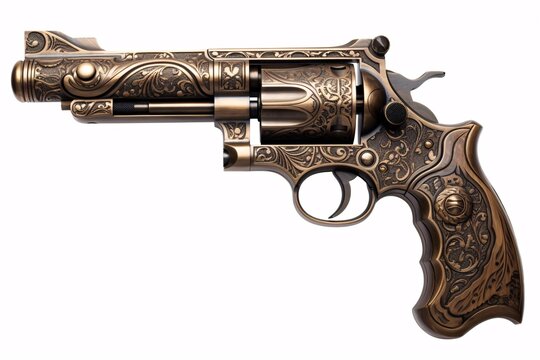 a gun with a design on it