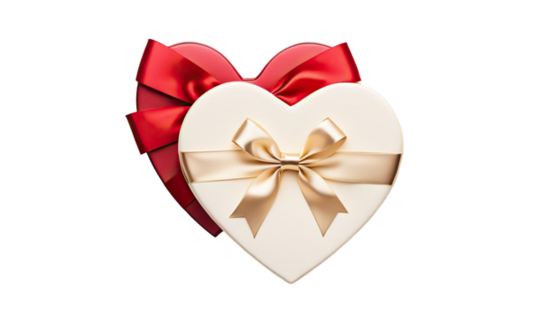 Heart gift boxes with copy space isolated png file - Powered by Adobe