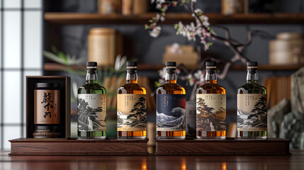 Traditional Japanese Whisky Set – Ai generative