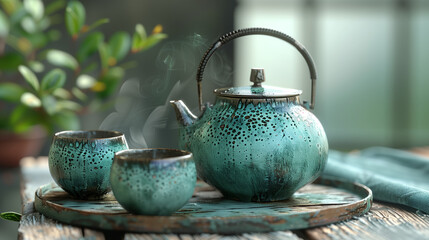 Ancestral Chinese tea set – Ai generative