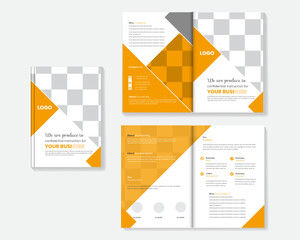 business brochure design cover template yellow color creative modern bi fold brochure corporate presentation multipurpose editable text and fully vector EPS file for update With fully layer Organized.