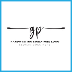 GP initials Handwriting signature logo. GP Hand drawn Calligraphy lettering Vector. GP letter real estate, beauty, photography letter logo design.