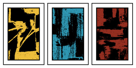 Collection of 3 abstract  posters. Pattern for covers, leaflets, for printing on wall decorations.