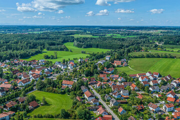 Fototapeta na wymiar Blick auf Türkenfeld in Oberbayern nördlich des Ammersee