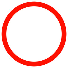 Red circle outlined shape icon , ring icon 