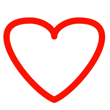red heart symbol, red outlined heart icon 