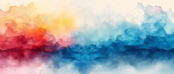Colorful bright watercolor tropical background.