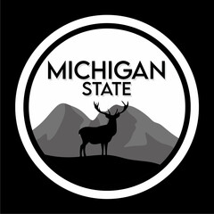 michigan state with black deer