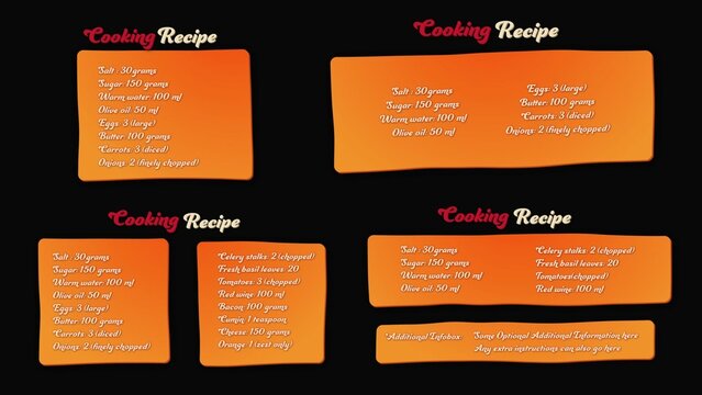 Cook Recipe Stop Motion Titles Overlays