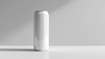 white blank drink can and shadow on a white background - obrazy, fototapety, plakaty