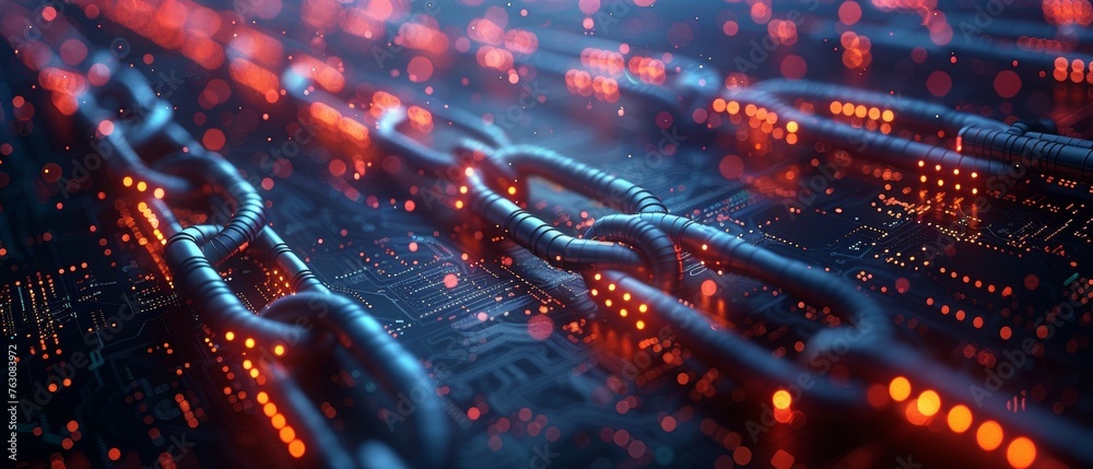 Leinwandbilder Crypto currency and blockchain. Block chain technology. Cryptocurrency mining isometric concept. Networked computers generate digital money. Future of financial technology.