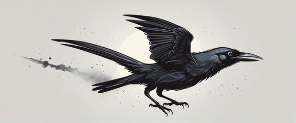 Halloween concept Black birds Raven