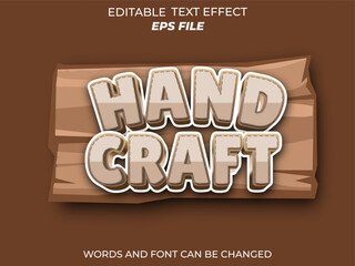 hand craft text effect, font editable, typography, 3d text. vector template
