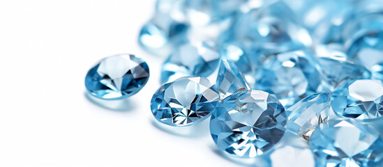 A close up of blue diamonds, Topaz