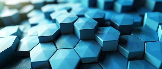 Technology hexagonal background in blue