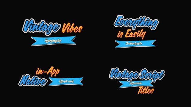 Vintage Script Stop Motion Titles Overlays