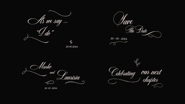 Wedding Forever Together Romantic Titles Overlays