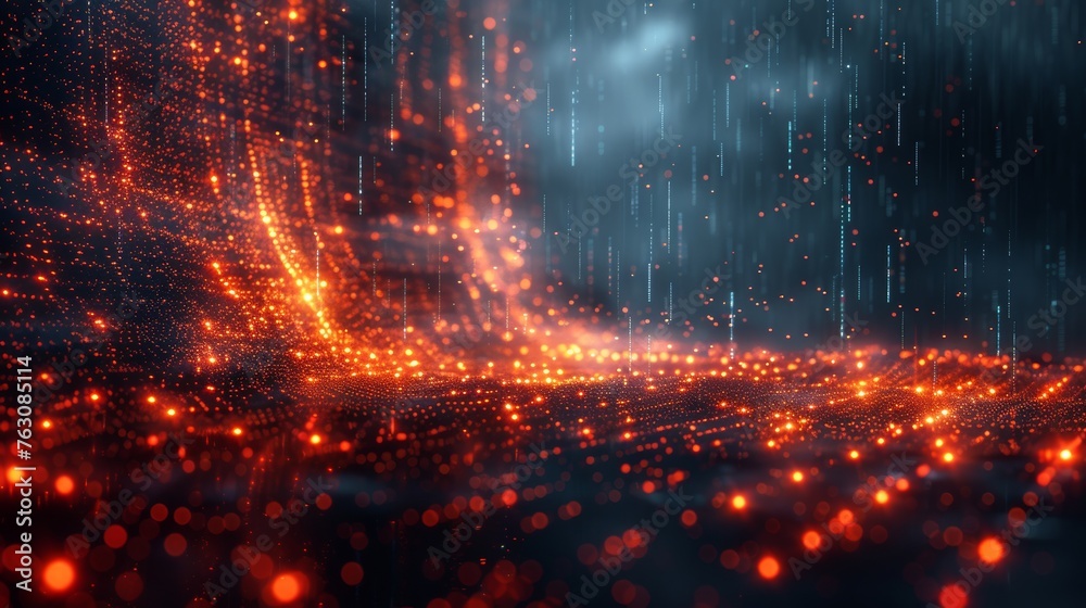 Poster The concept of data analytics. The concept of financial technology. The concept of fintech.