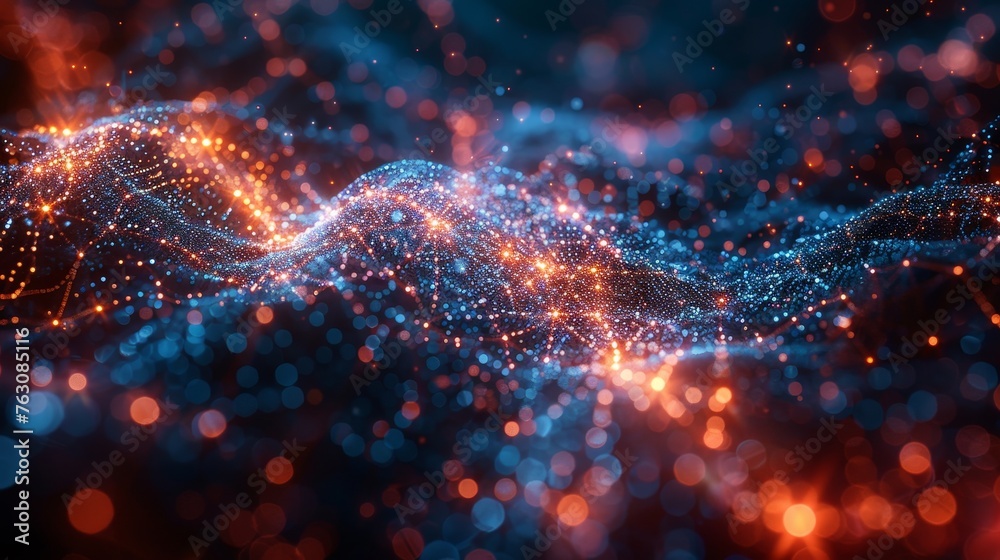 Poster ai (artificial intelligence) concept and global communication network.