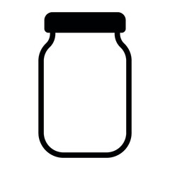 black vector jar icon on white background