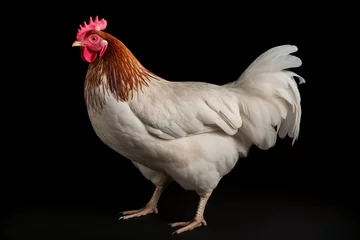 Kissenbezug a white chicken with a red crest © Roman