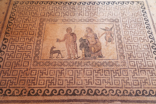 Phaedra and Hippolytus mosaic in House of Dionysos, Archaeological Park of Paphos