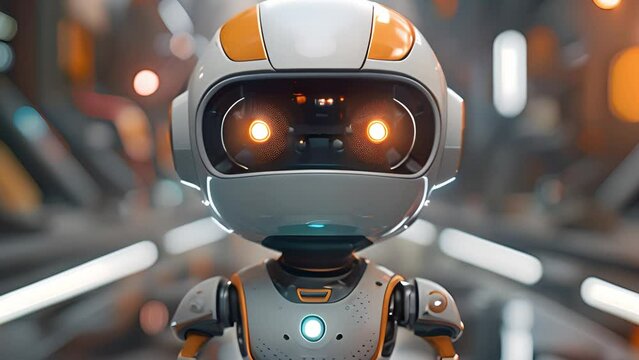 Mini mechanical friend: Robot baby, small animated model.