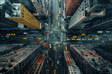 Urban Apocalypse: Aerial Views of Desolate Cityscapes with Skyscrapers