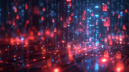 Obraz premium Digital Vigilance: Social Media Security Signs and Lock Symbol