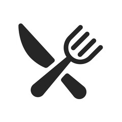Cutlery silhouette icon, cafe, restaurant, catering vector cut silhouette for social media, fork, knife.