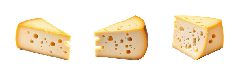 piece of cheese isolated on transparent background