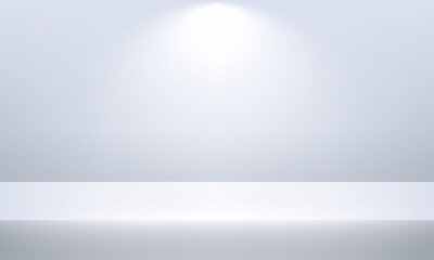 Gray studio room background. Empty room with spotlight effect. Template mock up for display of product, Business backdrop. Vector illustration.