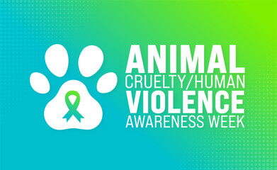 April is Animal Cruelty or Human Violence Awareness Week background template. Holiday concept. use to background, banner, placard, card, and poster design template with text inscription