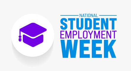 April is National Student Employment Week background template. Holiday concept. use to background, banner, placard, card, and poster design template with text inscription and standard color. vector