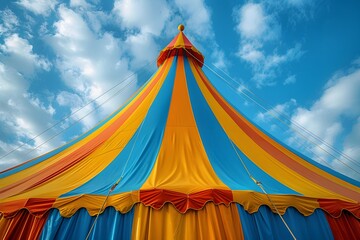 Large Circus Tent Under Blue Sky