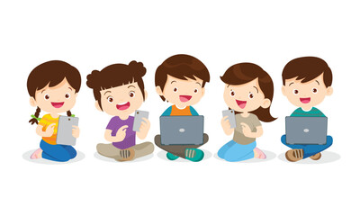 kids on online learning education courses