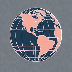 globe on the map background