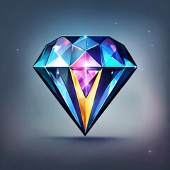 diamond on blue background