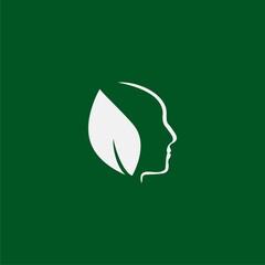 Person and leaves, plant, spa and naturopaths icon. - obrazy, fototapety, plakaty