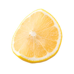 Fresh Sliced Ripe yellow lemon fruit isolated on a transoarent background