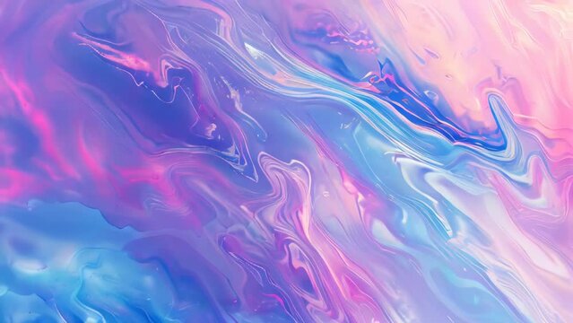 Abstract background of acrylic paint in blue and pink tones. Liquid marble texture.