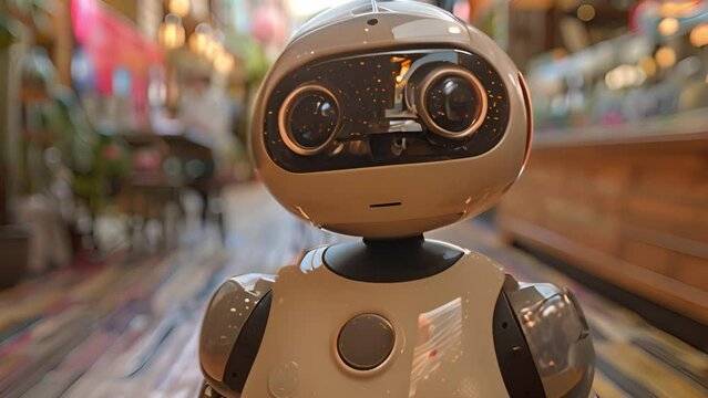 Tiny tech marvel: Compact robot cute model.