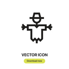 Obraz premium Scarecrow icon vector. Linear-style sign for mobile concept and web design. Scarecrow symbol illustration. Pixel vector graphics - Vector. 