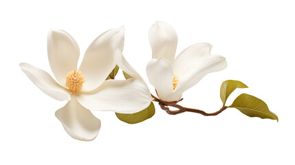 Fototapeta na wymiar white magnolia flower isolated on transparent background