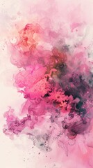 Abstract pink and black ink cloud in water