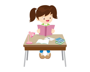 student sitting on desk working for homework