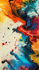 Vibrant abstract acrylic painting