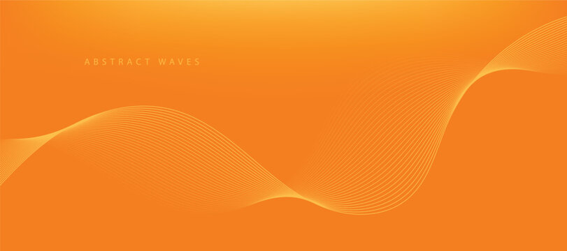 Abstract orange gradient background with waves