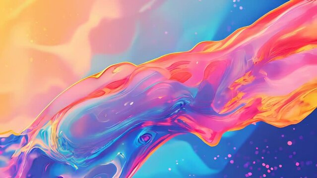 , abstract background with blue, pink and yellow paint splashes.